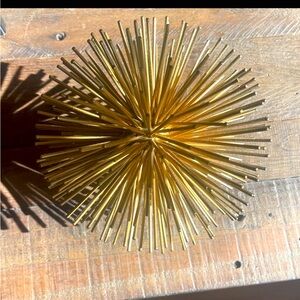 Gold metal sea urchin bookcase or desk design piece